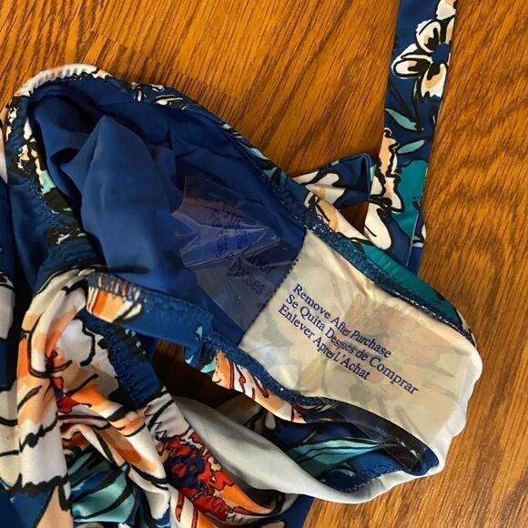 NEW ModCloth Blue Floral Reese One Piece Swimsuit - Picture 6 of 6